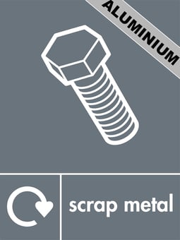 Picture of Recycling Signs - Scrap Metal - 300 X 400Hmm - Aluminium - [AS-WR33-ALU]