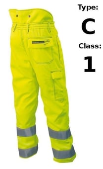 picture of Francital Design C Hi Viz Yellow Chainsaw Trousers - SF-XS/FINR011Y