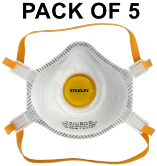 picture of Stanley FFP3V Moulded Dust Mask Respirator Valved - Pack of 5 - [STH-FO2.1.005.GB.5]
