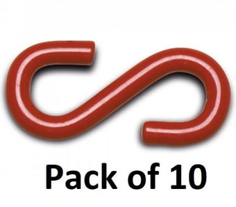 picture of Chain 'S' Hook Galvanised Steel + Plastic Coated - Red - Pack of 10 - [MV-216.12.687]