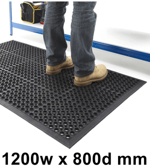 picture of BiGDUG Non-slip Anti-fatigue Mat - 1200w x 800d mm - Black - [BDU-AFMS]