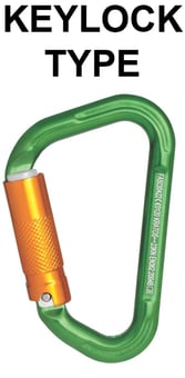 picture of Kratos Green Aluminium Triple Action Locking Karabiner - 19.5mm Gate Opening - [KR-FA5030422B]