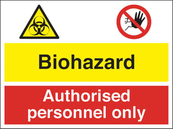 picture of Biohazard Authorised Personnel Only Sign - 400 X 300Hmm - Rigid Plastic - [AS-MU22-RP]