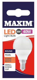 Picture of Maxim - 40W - LED Round Pearl Warm White - Small Edison Screw Cap - [PD-40MLRSESWW5X10] - (DISC-R)