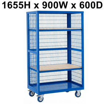 picture of QMP Boxwell Trolley Without Doors - Dark Blue - Plywood - 1655H x 900W x 600D - [QM-XW169060PBXX] - (LP)