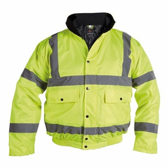 Picture of Proforce - Yellow Class 3 Superior 300D Hi Viz Site Bomber Jacket - BR-HJ13YL