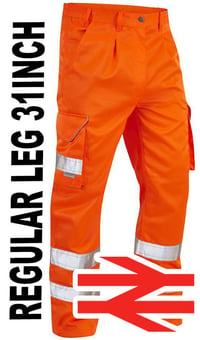 picture of Hi-Vis Orange Regular Leg Bideford Poly/Cotton Cargo Trouser - LE-CT01-O-REG