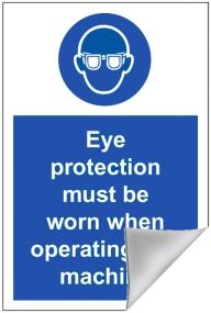 picture of Eye Protection Sign LARGE - 400 x 600Hmm - Self Adhesive Vinyl - [AS-MA80-SAV]  
