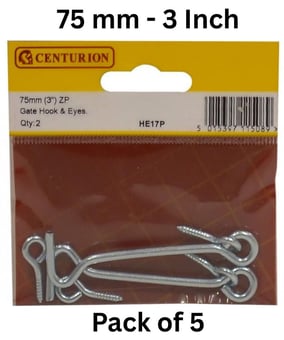 Picture of ZP Gate Hook & Eyes - 75mm (3") - Pack of 5 - [CI-HE17P]
