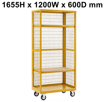 picture of QMP Hazardous Boxwell Trolley Without Doors - Plywood - 1655H x 1200W x 600D mm - [QM-XW161260HZPY] - (LP)
