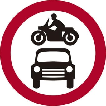 picture of Spectrum 600mm dia. Dibond Motor Vehicles Prohibited Road Sign - Without Channel - SCXO-CI-14712-1