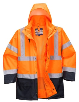 Picture of Portwest - Orange/Navy Essential 5-in-1 Two-Tone Jacket - PW-S766ONR