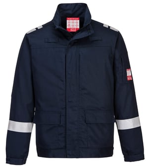 picture of Portwest FR601 Bizflame Work Lightweight Stretch Panelled FR Jacket - Navy - PW-FR601NAR