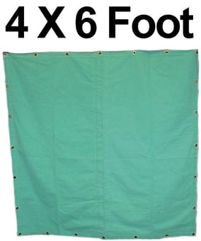 picture of Green Canvas Welding Curtain With Eyelets - Size 4 x 6 Foot - [MH-1085SML]