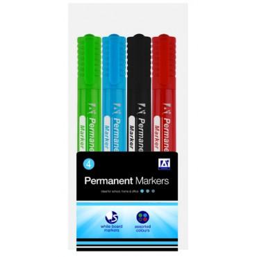 picture of Pack of 4 - Assorted Colour Permanent Markers - [AF-5012128536861]