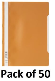 picture of Durable - Clear View Folder - Economy - Orange - Pack of 50 - [DL-257309]