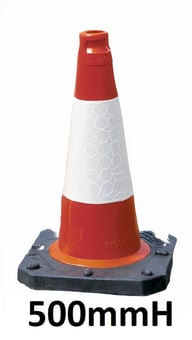 picture of TRAFFIC-LINE Traffic Cone TC1 - 500mmH - D2 Sleeve - Recycled Base - [MV-350.15.478]
