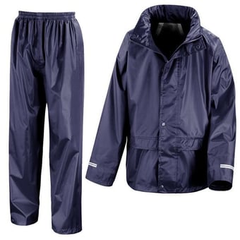 picture of Result Junior Rain Suit - Jacket and Trousers - Navy Blue - [BT-R225J-NBLUE]