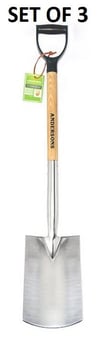 picture of Andersons Stainless Steel Digging Spade - Set of 3 - [CI-GA136L]