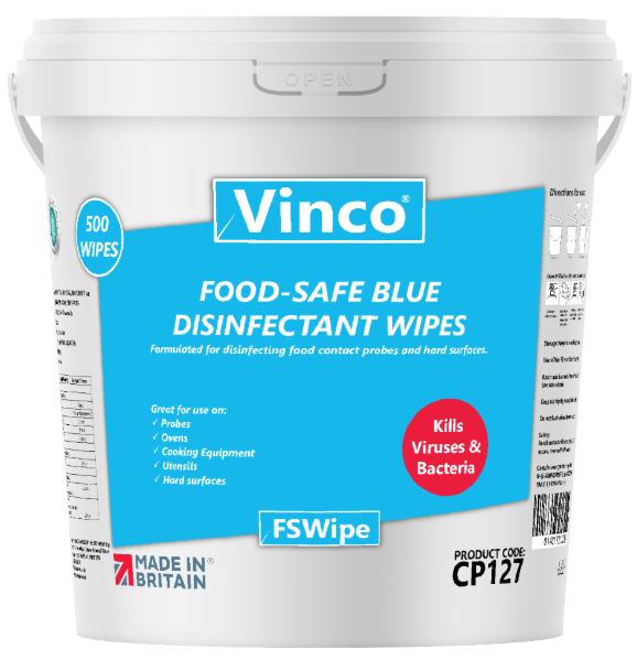 Vinco-FSWipe Food Safe Blue Disinfecting Wipe - 500 Sheets - [HCI-CP127]