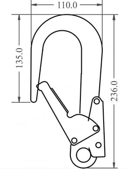 Picture of Kratos Black Aluminium Rebar Hook - 60mm Gate Opening - [KR-FA5021860]