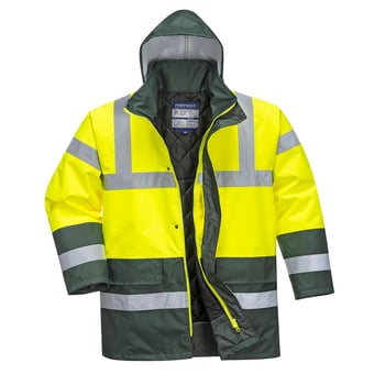 picture of Portwest - S466 - Hi-Vis Yellow/Green Contrast Traffic Jacket - PW-S466YGR