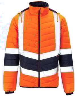 Picture of Supertouch Hi Vis 2 Tone Puffer Jacket Orange/Navy - ST-SHV-05181