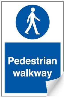 picture of Pedestrian Walkway Sign - 200 x 300Hmm - Self Adhesive Vinyl - [AS-MA206-SAV]