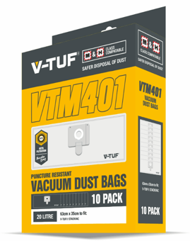 Picture of V-TUF Vacuum Dust Bags to Fit V-TUF For STACKVAC Pack of 10 - [VT-VTM401]