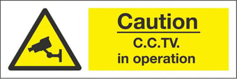 picture of Caution C.C.T.V. in Operation Sign - 600 x 200Hmm - Rigid Plastic - [AS-WA111-RP]