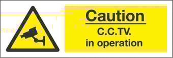 Picture of Caution C.C.T.V. in Operation Sign - 600 x 200Hmm - Rigid Plastic - [AS-WA111-RP]