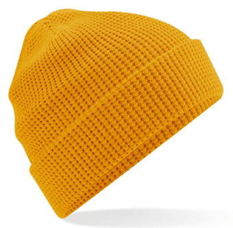 picture of Beechfield Organic Cotton Waffle Beanie - Mustard - [BT-B52N-MUS]