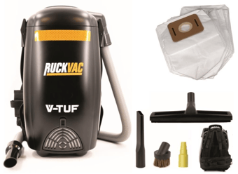 picture of V-TUF RuckVac - Industrial Backpack Vacuum Cleaner with Lung Safe Hepa H13 Filtration - 110v - [VT-RUCKVAC-110] - (PS)