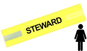 picture of Yellow - Ladies Pre Printed Arm band - Steward - 10cm x 45cm - Single - [IH-ARMBAND-Y-ST-B-S]