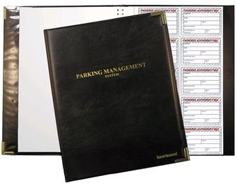 picture of Parking Authority Book - Black Leather Look - Spiral Bound - [IB-IBPAR100] - (DISC-X)