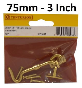 picture of PB Light Gauge Cabin Hook - 75mm (3") - Single - [CI-HE108P]