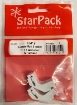 Picture of StarPack - 72419 - Curtain Rail Bracket - To Fit Whiteline and Harrison - Pack of 2 - [AF-5013249268044] - (DISC-R)