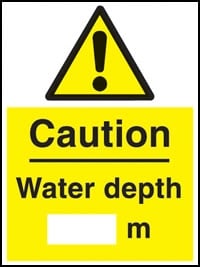 picture of Caution Water Depth Sign - [AS-WH30]