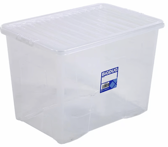 Picture of BiGDUG Wham Economy Plastic Box & Lid - 102L - 420h x 480w x 720d mm - Clear - Box Deal of 10 - [IH-BDU-VUB102] - (LP)