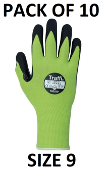 picture of TraffiGlove LXT Safe To Go MicroDex Ultra Coating Gloves - Size 9 - Pack of 10 - TS-TG5240-9X10 - (AMZPK2)