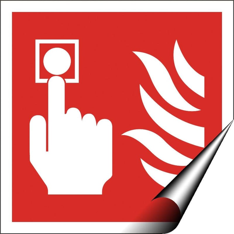 picture of Fire Alarm Call Point Sign - 200 X 200Hmm - Self Adhesive Vinyl - [AS-FI20-SAV]