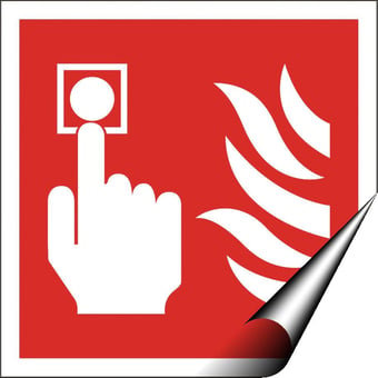 Picture of Fire Alarm Call Point Sign - 200 X 200Hmm - Self Adhesive Vinyl - [AS-FI20-SAV]