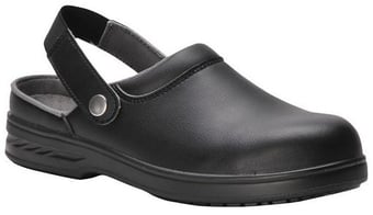 picture of SB - SRC - Black Unisex Slip on Extra Grip Safety Shoe Steel Toe - PW-FW82-BL