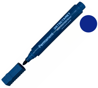 Picture of Detectable Permanent Marker Pen - Blue Bullet Tip - Box Deal of 10 - [IH-DT-146-A06-P01-A07] - (LP)