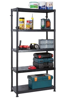 picture of Garland Self Assembly Plastic Shelving 5 Shelf Unit 90cm L x 40cm W x 184cm H - [GRL-G09045]