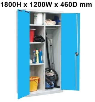 picture of QMP Utility Cupboard - Light Blue - 3 Shelves - 1800H x 1200W x 460D mm - [QM-CU181246ZUXX]
