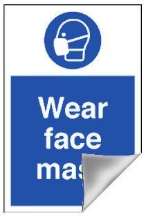 picture of Face Mask Sign - 200 x 300Hmm - Self Adhesive Vinyl - [AS-MA43-SAV]