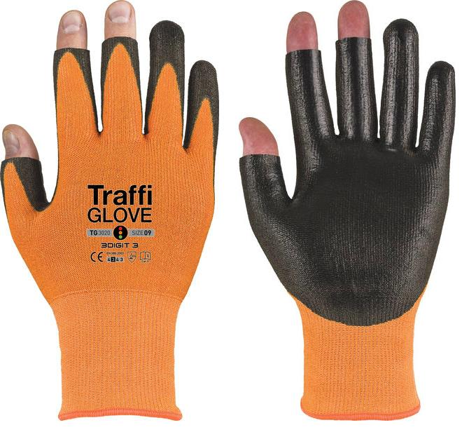 picture of TraffiGlove 3 Digit Handling Gloves - Size 7 - Pack of 10 - TS-TG3020-7X10