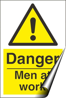 Picture of Danger Men at Work Sign - 200 x 300Hmm - Self Adhesive Vinyl [AS-WA71-SAV]