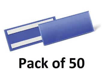 picture of Durable - Adhesive Document Pocket 1/2 A5 Landscape - Dark Blue - Pack 50 - [DL-179407]